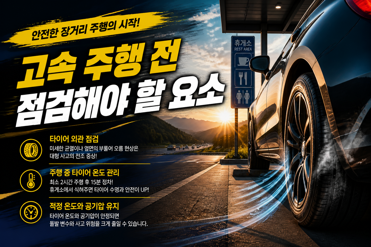 고속 주행 전 점검해야 할 요소